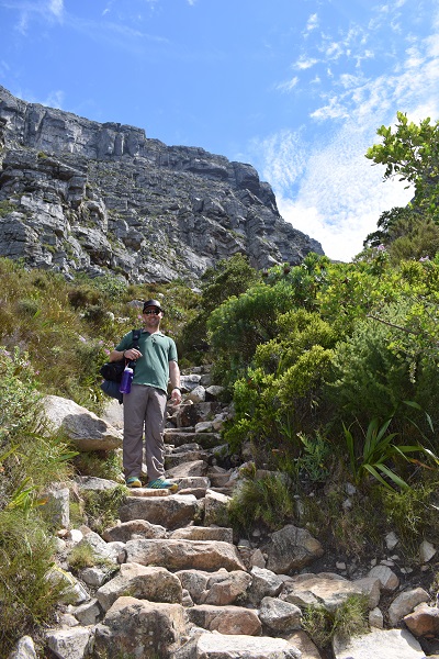 Man Hiking Table Mountain Cape Town South Africa