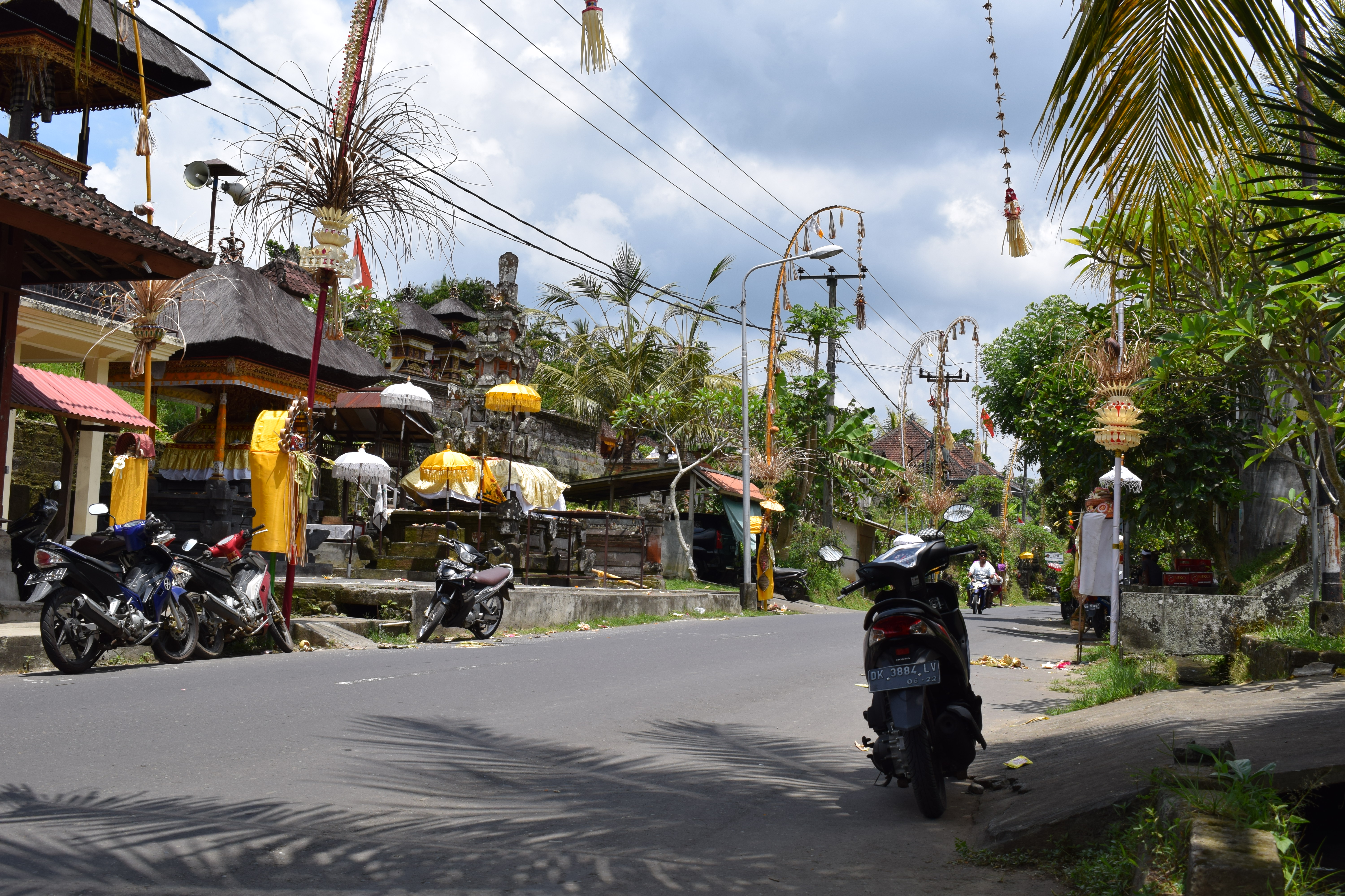 Motorcycles on the street in Ubud Bali