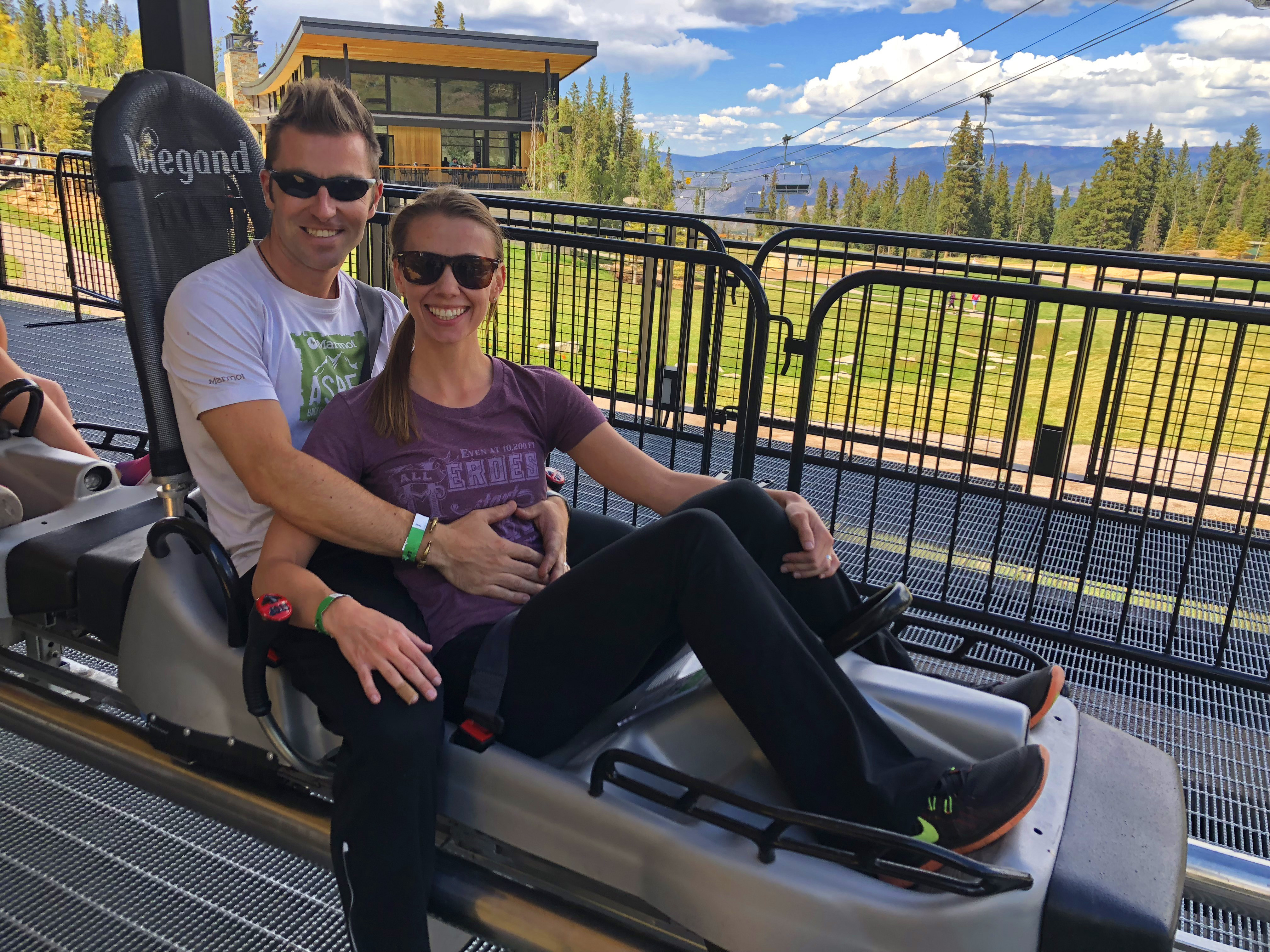 Couple on Alpine Roller Coaster in Snowmass Colorado
