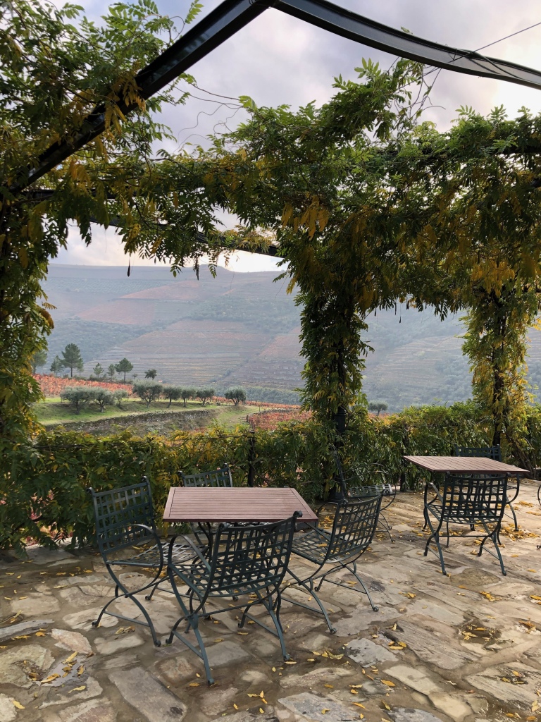 Outdoor Wine Tasting Tables at Croft Vineyard in Douro Valley Portugal
