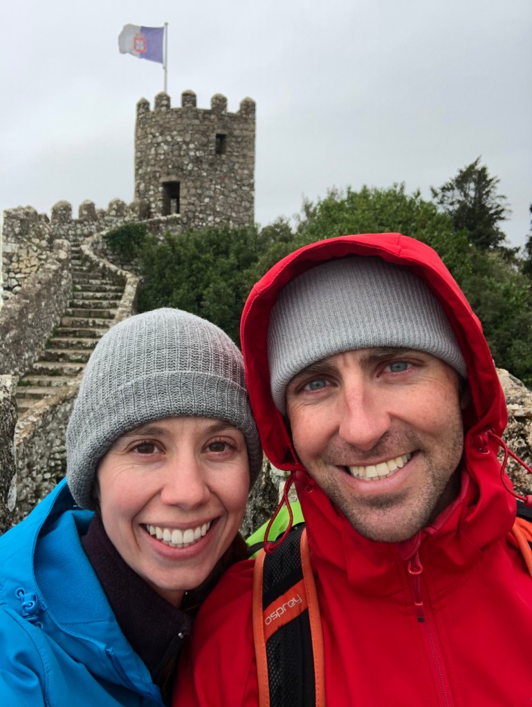 Couple Inside Moorish Castle in Sintra Portugal