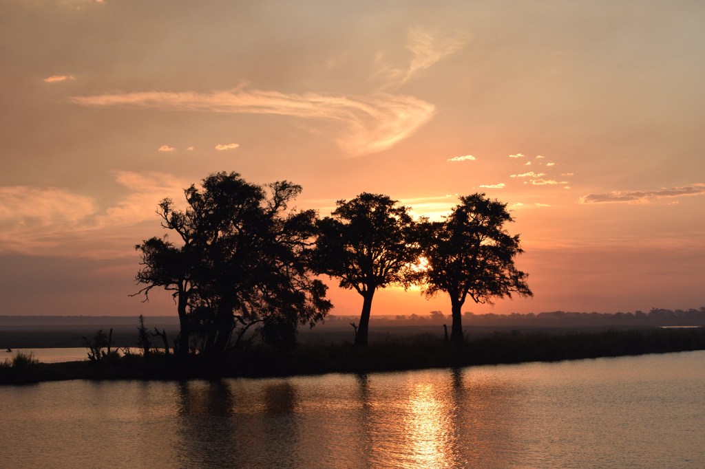 Sunset over Chobe River in Botswana
