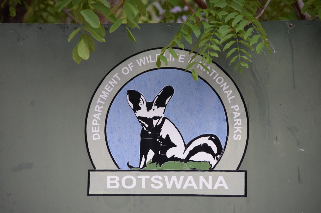 Entrance Sign at Chobe National Park Kasane Botswana